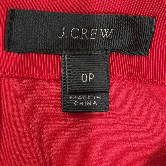 NWOT J. Crew Red Tiered Fringe Exposed Zipper Mini Skirt 0P - Picture 8 of 13